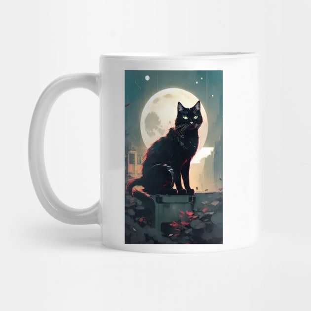 Black yule Cat at night 9 by PsychicLove